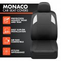 Bdk Carxs Monaco Seat Covers For Cars Full Set Black Tri-tone Front Car With Split Rear Bench Back Cover Automotive Trucks Suv