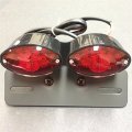 Hongk- Universal Cat Eye Custom Motorcycle Tail Brake License Plate Light Black Red B01c0ss2ao