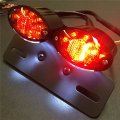 Hongk- Universal Cat Eye Custom Motorcycle Tail Brake License Plate Light Black Red B01c0ss2ao