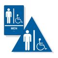 Compliancesigns Acrylic Ada Restroom Sign Set 12 Inch Tactile Braille Blue California Style 