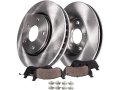 Front Ceramic Brake Pad And Rotor Kit 11 65 Inch 296mm For 2014-2020 Nissan Rogue Gas With 2 Row Seating 