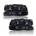 Headlights For 99-02 Chevy Silverado 1500 2500 01-02hdhd 3500 00-06 Tahoe Suburban 1500 2500 Smoky Lens Black Housing Clear 