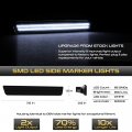Vipmotoz White Led Strip Side Marker Light Front Fender Parking Lamp For 2015-2023 Compatible With Dodge Challenger Black