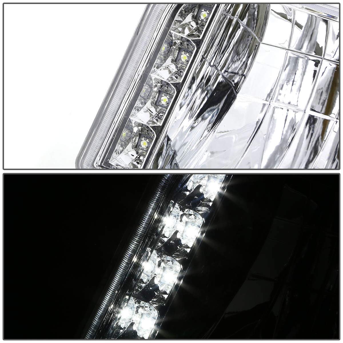Auto Dynasty Led Chrome Housing Amber Side Headlight W Bumper Lamps Tool Kit Compatible With Ford F-150 F-250 F-350 92-96