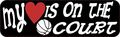Stickertalk My Heart Is On The Court Basketball Magnet 10 Inches By 3 