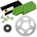 Caltric Green O-ring Drive Chain And Sprocket Kit Compatible With Suzuki Gsx650f Gsx650fa 2008-2016