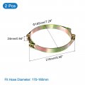 Uxcell 2pcs T-bolt Hose Clamps 170-180mm 6 69 -7 09 Id Range Carbon Steel Radiator Intake Clamp For Truck Exhaust