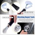 Glarks 26pcs Tire Repair Patch Tool Kit Including 1pc Roller Inner Liner Scraper And 24pcs 4mm 6mm 9mm Plug For Car Motorcycle
