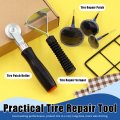 Glarks 26pcs Tire Repair Patch Tool Kit Including 1pc Roller Inner Liner Scraper And 24pcs 4mm 6mm 9mm Plug For Car Motorcycle