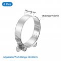 Uxcell 4pcs T-bolt Hose Clamp Working Range 80-85mm 201 Stainless Steel Intake Intercooler Clamps Adjustable Tube For Tubes