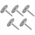 Mini Diamond Engraving Saw Blades 5 Piece 40mm Stone Carving Tool Set For Granite Marble Ceramic Porcelain And Tile Silver 