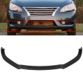3pcs Front Bumper Lip Pp Matte Black For 2013-2015 Nissan Sentra 