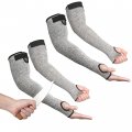 Oristout Cut Resistant Farmers Sleeves With Thumb Hole Grey 2 Pairs Arm Protectors For Thin Skin And Bruising Gardening Yard 