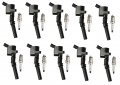Ena Set Of 10 Ignition Coil Pack And Iridium Spark Plug Ford Lincoln Mercury Crown Victoria E-150 E-250 Expedition F-150 Grand 