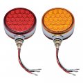 Astra Depot Stop Turn Tail Lights 48 Led Double Face 4 Red Amber Semi Truck Fender Peterbilt Light Stud Mount 2 Packs