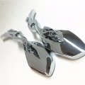 Httmt Mt400-012- Chrome Motorcycle Mirrors With Fire Flame Bar Compatible Cbr600 600rr 900rr 929rr 954rr 1000rr Rc51 Kawasaki