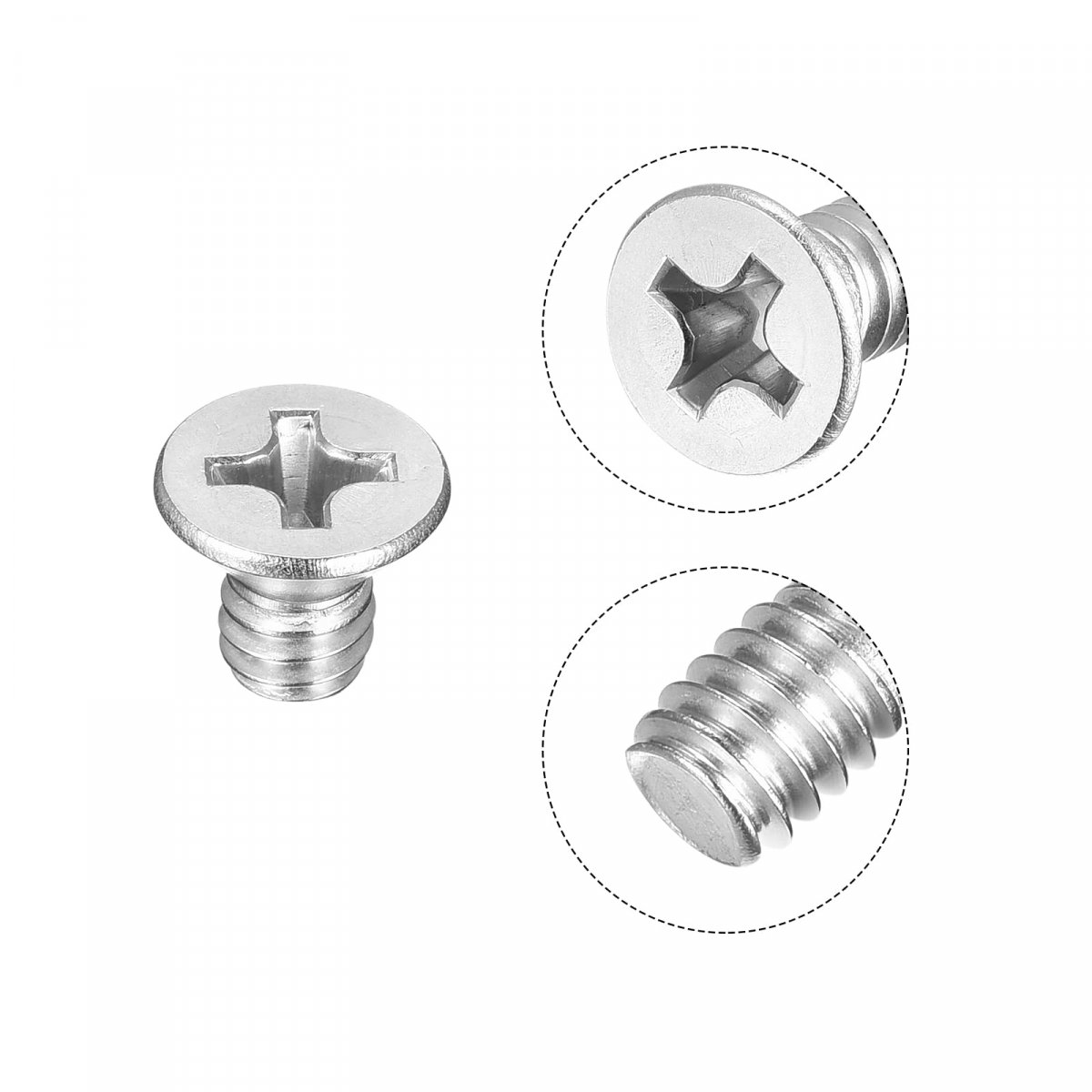 1 4-20x3 8 Flat Head Machine Screws Phillips 304 Stainless Steel Bolts 50pcs