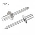 Uxcell Blind Rivets 304 Stainless Steel Pull Core Decoration 6 4mm Diameter 12mm Grip Length Close End Silver Tone 25pcs