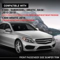 Front Bumper Trim Passenger Side Chrome For Benz C300 Submodel 4matic Base 2015-2018 Fit C400 2015 Models Without Night Package
