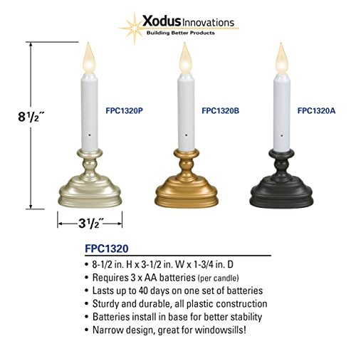 Xodus Innovations Fpc1320p Battery Operated 9 Inch Window Candle With Tilt To Change Flame Color And Dusk Dawn Light Sensor
