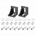 2set Inside Corner Bracket Gusset Kits 38x38x35mm 4040 Angle Connector For European Series Aluminum Profile Black 8 X Slider 