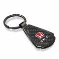 Ipick Image Compatible With Honda Red Cr-v Real Black Carbon Fiber Gunmetal Metal Teardrop Key Chain