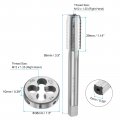 Uxcell 3pcs Metric Hand Tap And Die Set M12 X 1 25 Taper Plug Thread Taps Rounding Tapping Tool Kit For Thread Repair
