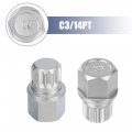 X Autohaux Abc3 14pt Wheel Lock Key Lug Nut Anti Theft Screw Removal For Vw Audi