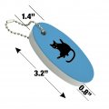 Graphics More Black Cat Lifting Leg And Licking Floating Keychain Oval Foam Fishing Boat Buoy Key Float
