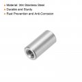 Uxcell 10pcs M3 Round Connector Nuts 304 Stainless Steel Coupling 10mm 0 39 Length Sleeve Rod Bar Stud Nut For Bracket