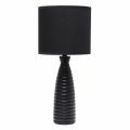 Simple Designs Lt2076-blk Alsace Ceramic Ribbed Bottle Table Lamp Black 