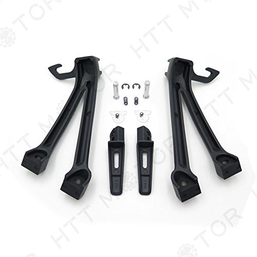 Rear Passenger Foot Pegs Bracket For Suzuki Gsxr 600 750 2006 2007 Black Aluminum Footrest Assembly Kit