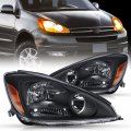 Nilight Headlight Assembly For 2004 2005 Toyota Sienna Black Housing Amber Reflector Upgraded Clear Lens Headlights Replacement 