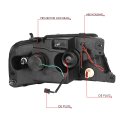 Dual Led Drl L-bar Projector Chrome Clear Corner Headlight Tool Kit Compatible With Ford F-150 Lincoln Mark Lt 04-08