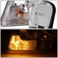 Dual Led Drl L-bar Projector Chrome Clear Corner Headlight Tool Kit Compatible With Ford F-150 Lincoln Mark Lt 04-08