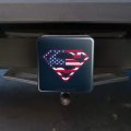 Superman Usa American Flag Shield Logo Tow Trailer Hitch Cover Plug Insert