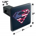 Superman Usa American Flag Shield Logo Tow Trailer Hitch Cover Plug Insert