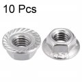Uxcell M5 Serrated Flange Hex Lock Nuts 316 Stainless Steel 10 Pcs