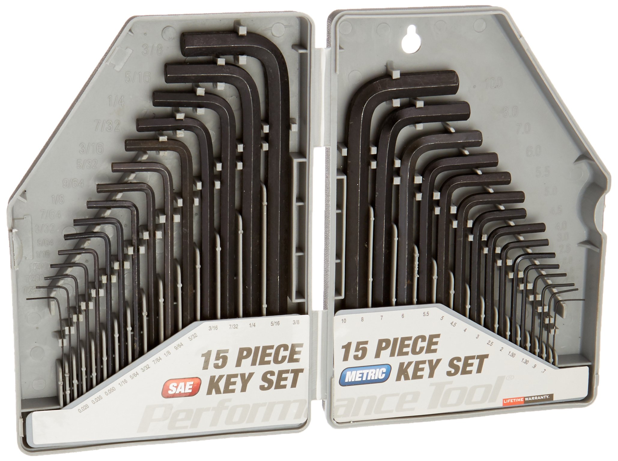 Performance Tool W80288 Sae Metric Hex Key Set 30-piece