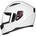 Full Face Motorcycle Street Bike Helmet Dot Model Ilm-313 With Removable Winter Neck Scarf And 2 Visors Small White 