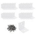 White Iron L Corner Brackets 2x2 In 30 Pieces Metal Shelf With 240 Screws Heavy Duty 90 Degrees Right Angle Joint For Wood 