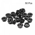 Uxcell M10 Serrated Flange Hex Lock Nuts Carbon Steel Black Oxide Finished 50pcs