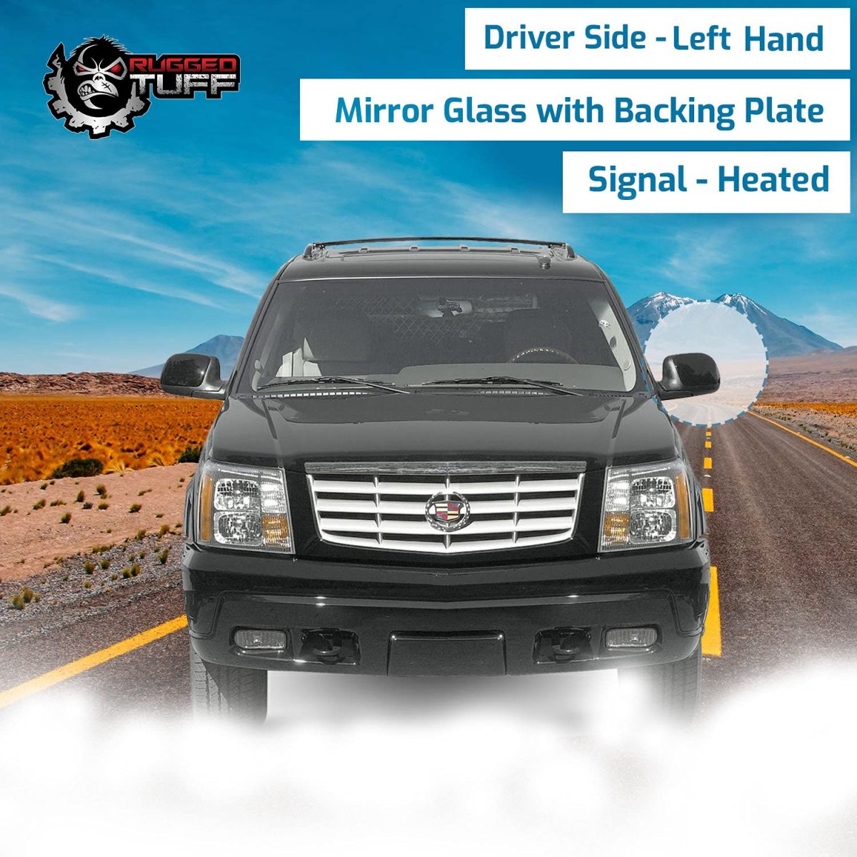 Driver Left Side Mirror Glass Assembly With Back Plate Heated Led Turn Signal For Chevrolet Gmc Cadillac Silverado Sierra Tahoe