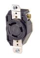 Leviton 2650 30-amp 600-volt Flush Mounting Locking Receptacle Industrial Grade Grounding V-0-max Black 