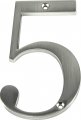 Distinctions By Hillman 843325 4-inch Brushed Nickel Flush-mount House Number 5 1 Count Pack Of 