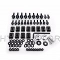 Httmt Mt215-015- Black Spike Fairing Bolts Kit Compatible With 1998-2002 Kawasaki Ninja Zx6 Zx6r Zx9r