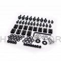 Httmt Mt215-015- Black Spike Fairing Bolts Kit Compatible With 1998-2002 Kawasaki Ninja Zx6 Zx6r Zx9r