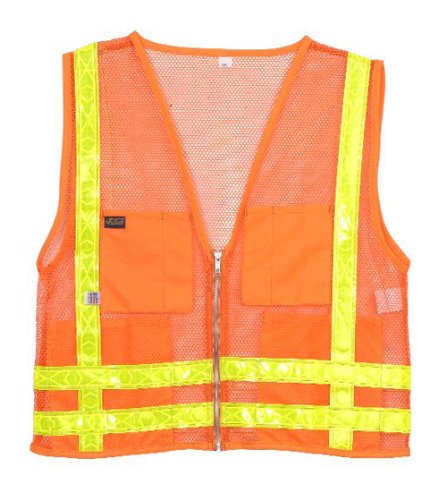 Skillers High Visibility Safety Vest Orange Mesh Non-ansi Lg Xl