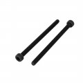 Uxcell M4x60mm Fully Thread Hex Socket Head Knurled Cap Screw Bolt Black 5pcs