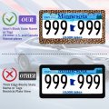 Cheetah Leopard Brown Aluminum Metal License Plate Frame Tag With Chrome Screw Caps Car Covers For Us Vehicles